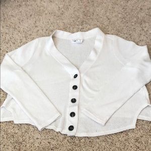 Cropped button up sweater